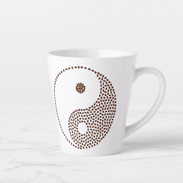 Taza De Café Latte Café Bean Yin/Yang Latte Mug (Derecha)
