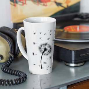 Taza De Café Latte Café Boutique Deja que el Diente de León Botánico