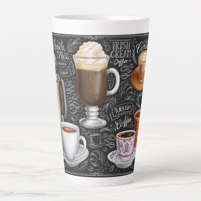 Taza De Café Latte Café Collage Latte Mug (Anverso)