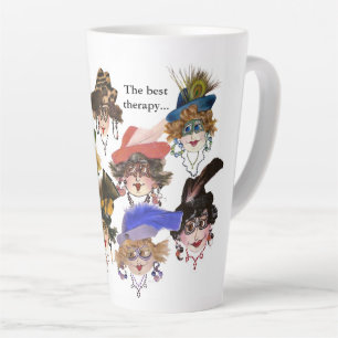 Taza De Café Latte Café con amigos altos de 17 onzas.
