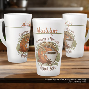 Taza De Café Latte Café con especias de calabaza Vibe de cosecha pers