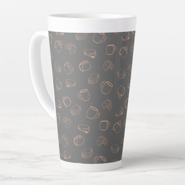 Taza De Café Latte Café Croissants (Ángulo izquierdo)