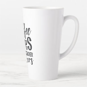 Taza De Café Latte Café de arte docente me da poderes docentes