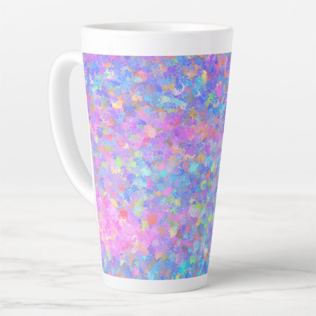 Taza De Café Latte Café de Arte Punto Multicolor (Ángulo izquierdo)