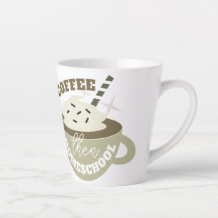 Taza De Café Latte Café De Vuelta a la Educación en Casa Pequeña