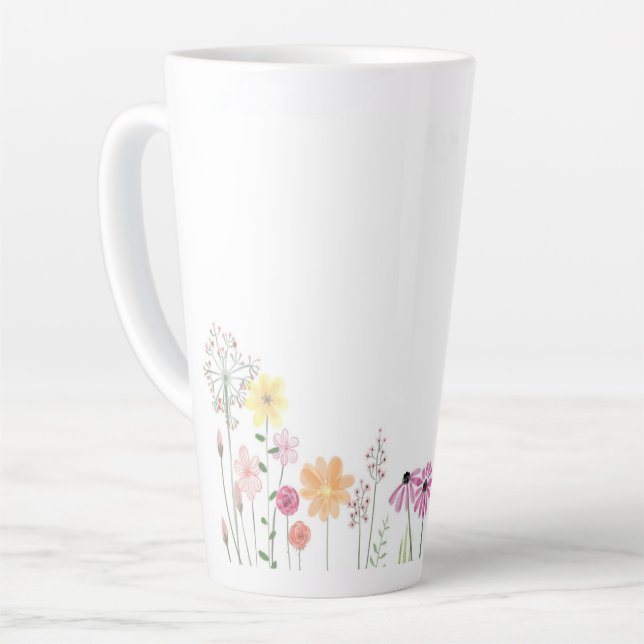Taza De Café Latte Café Floral Mug (Ángulo izquierdo)