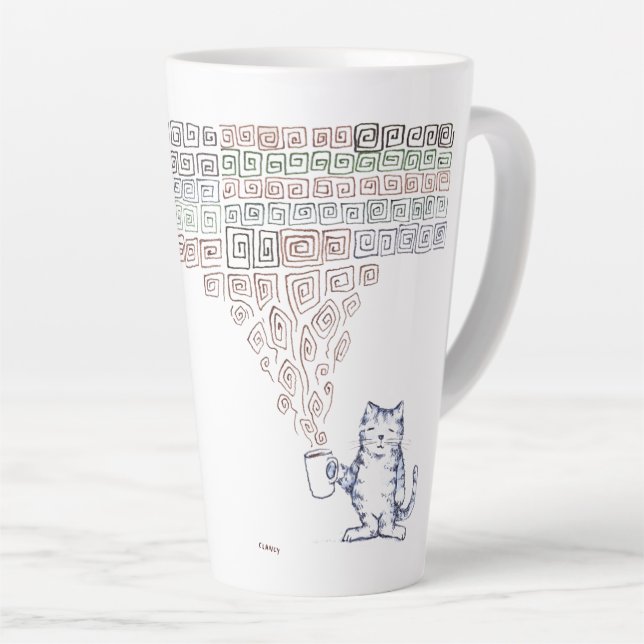 Taza De Café Latte Café fuerte de gato (Ángulo derecho)