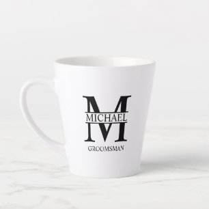 Taza De Café Latte Café Groomsman clásico personalizado