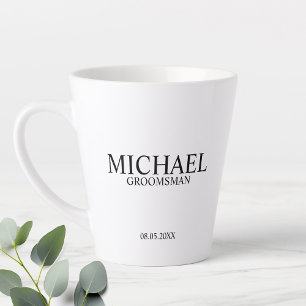 Taza De Café Latte Café Groomsman personalizado moderno