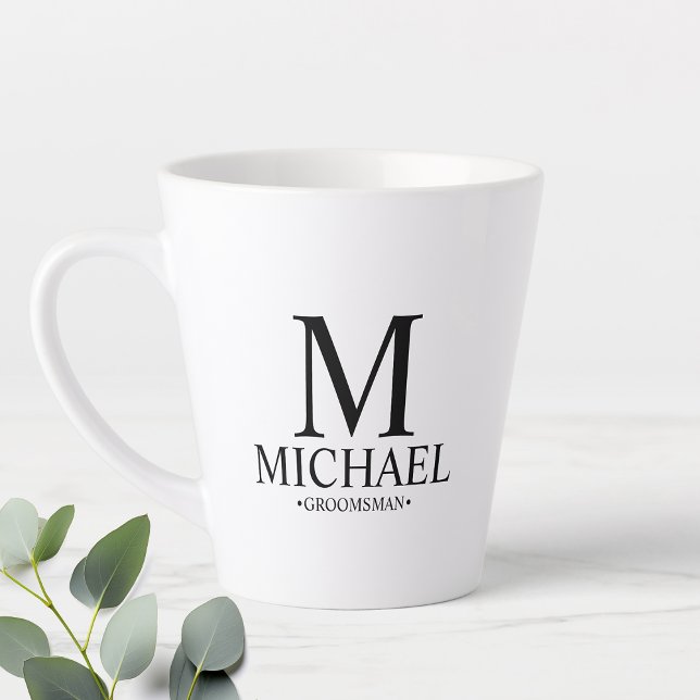 Taza De Café Latte Café Groomsman personalizado moderno (Subido por el creador)