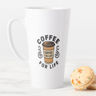 Taza De Café Latte Café para la vida - Flama tu amor por el café con