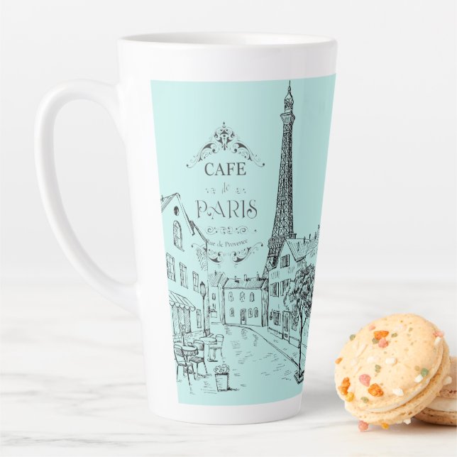 Taza De Café Latte Cafe Paris Latte Mug (In situ)
