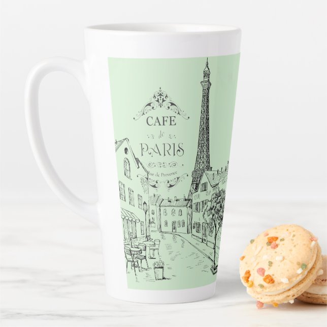 Taza De Café Latte Cafe Paris Latte Mug (In situ)