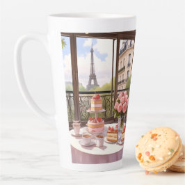 Taza De Café Latte Cafe Paris Patisserie Dessert Cake Shop