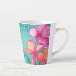 Taza De Café Latte Cafe personalizado de Plumeria Tropical