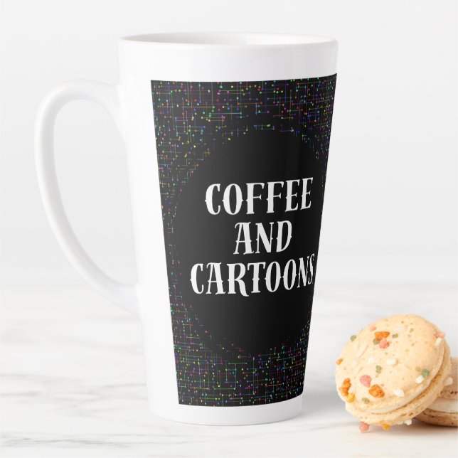 Taza De Café Latte Café y Dibujos Animados (In situ)