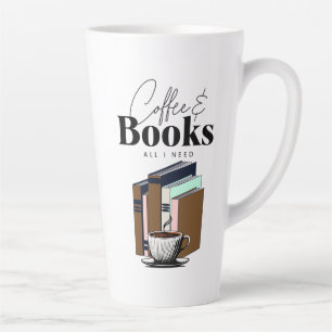 Taza De Café Latte Café y libros es todo lo que necesito