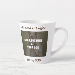 Taza De Café Latte Café y mi Cojín decorativo de perro