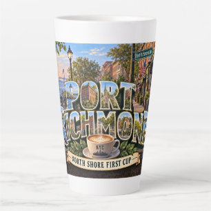 TAZA DE CAFÉ LATTE CAFETERA DE PORT RICHMOND STATEN ISLAND NYC