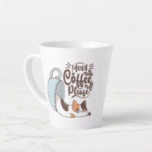 TAZA DE CAFÉ LATTE CAFETERA GATO