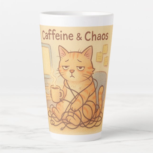Taza De Café Latte Caffeine and Choas Coffee Mug (Anverso)