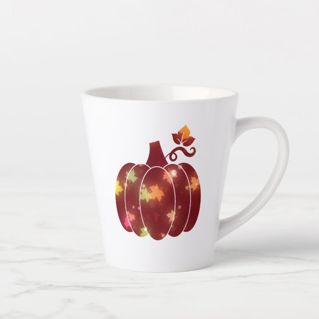 Taza De Café Latte Caída Calabaza Latte Mug (Derecha)