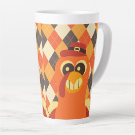 Taza De Café Latte caída del día de gracias feliz