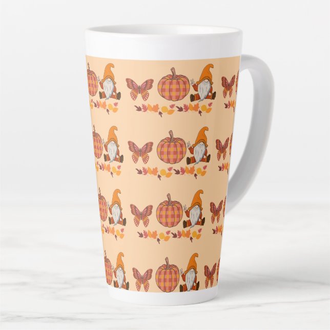 Taza De Café Latte caída del día de gracias feliz (Ángulo derecho)