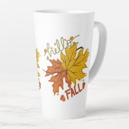 Taza De Café Latte caída del día de gracias feliz