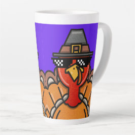 Taza De Café Latte caída del día de gracias feliz