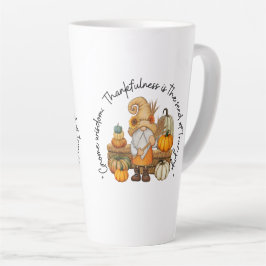 Taza De Café Latte caída del día de gracias feliz