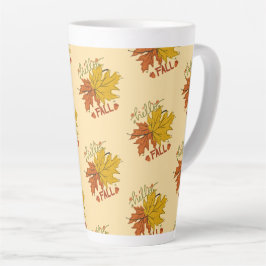 Taza De Café Latte caída del día de gracias feliz