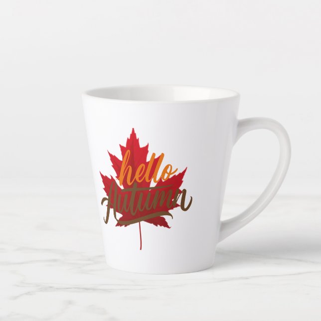 Taza De Café Latte Caída del otoño Latte Mug (Derecha)