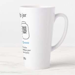 Taza De Café Latte Caja virtual de ayuda a través de código q donació