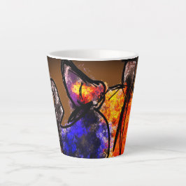 Taza De Café Latte Calabaza de gato negro