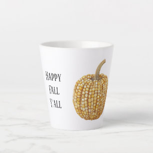Taza De Café Latte Calabaza de Maíz Amarillo