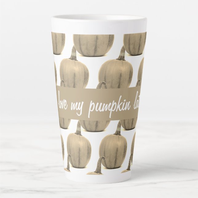 Taza De Café Latte Calabaza dorada de moda que amo (Anverso)