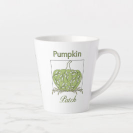 Taza De Café Latte Calabaza En Luz - Parche De Calabaza