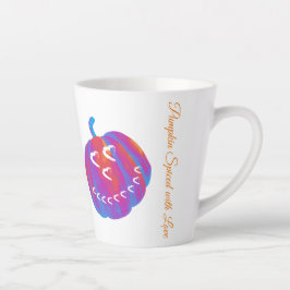 Taza De Café Latte Calabaza psicodélica Corazones Latte Mug