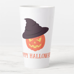 Taza De Café Latte Calabaza retro feliz Halloween