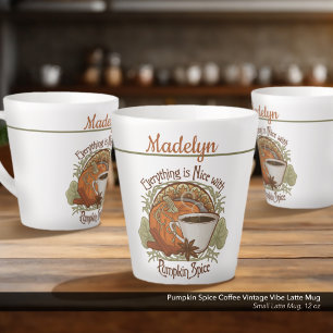 Taza De Café Latte Calabaza Spice Coffee Estilo de cosecha Nombre per
