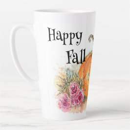 Taza De Café Latte Calabaza y jarra de latte de flores