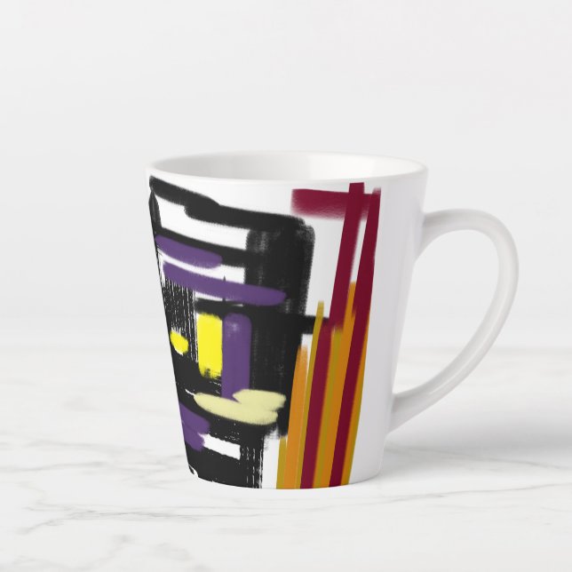 Taza De Café Latte Calabazas de gato negro (Derecha)
