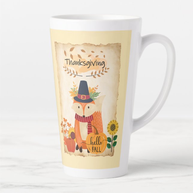 Taza De Café Latte Calabazas de girasoles de acción de gracias de Fox (Derecha)