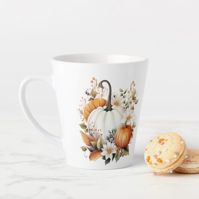 Taza De Café Latte Calabazas de Otoño (In situ)