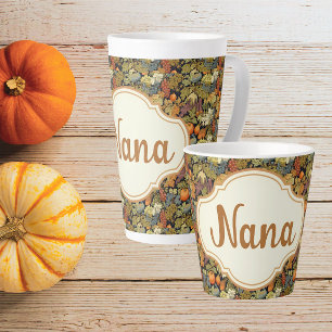 Taza De Café Latte Calabazas de otoño personalizadas de William Morri