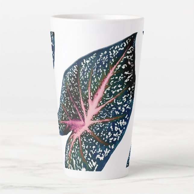 Taza De Café Latte Caladio verde del bosque oscuro PixDezines (Anverso)