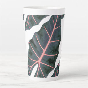 Taza De Café Latte Caladio verde del bosque oscuro PixDezines