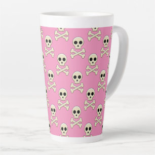 Taza De Café Latte Calavera con huesos
