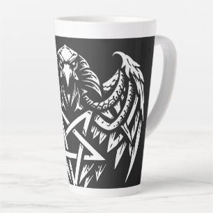 Taza De Café Latte Calavera Pentagrama Tribal de BurnsInhell